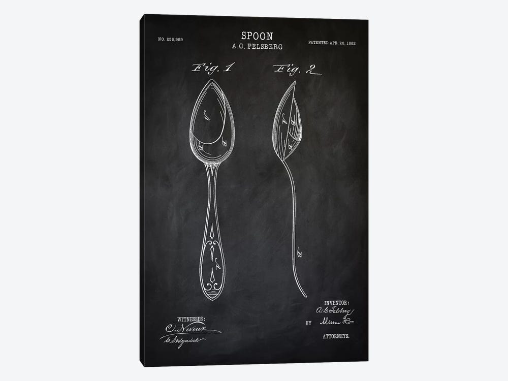 Spoon by PatentPrintStore 1-piece Canvas Artwork