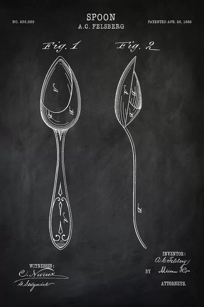 Food & Drink Blueprints: Spoon by PatentPrintStore