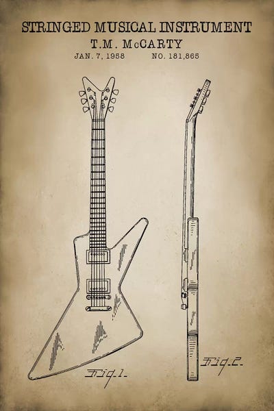 PatentPrintStore: Stringed Musical Instrument by PatentPrintStore