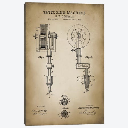 Tattoo Patent Canvas Print #PAT120} by PatentPrintStore Canvas Print