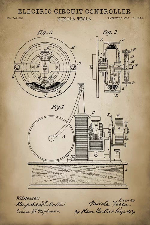 Tesla Electric Circuit Controller, Beige