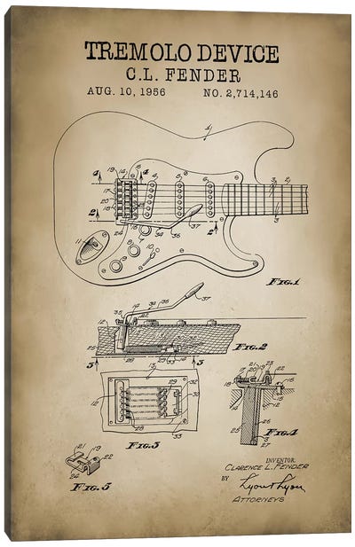Tremolo Device Canvas Art Print - Music Blueprints