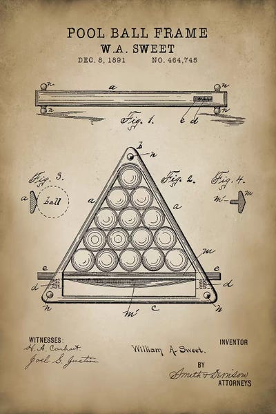 Grandpa Chic: Billiard III by PatentPrintStore