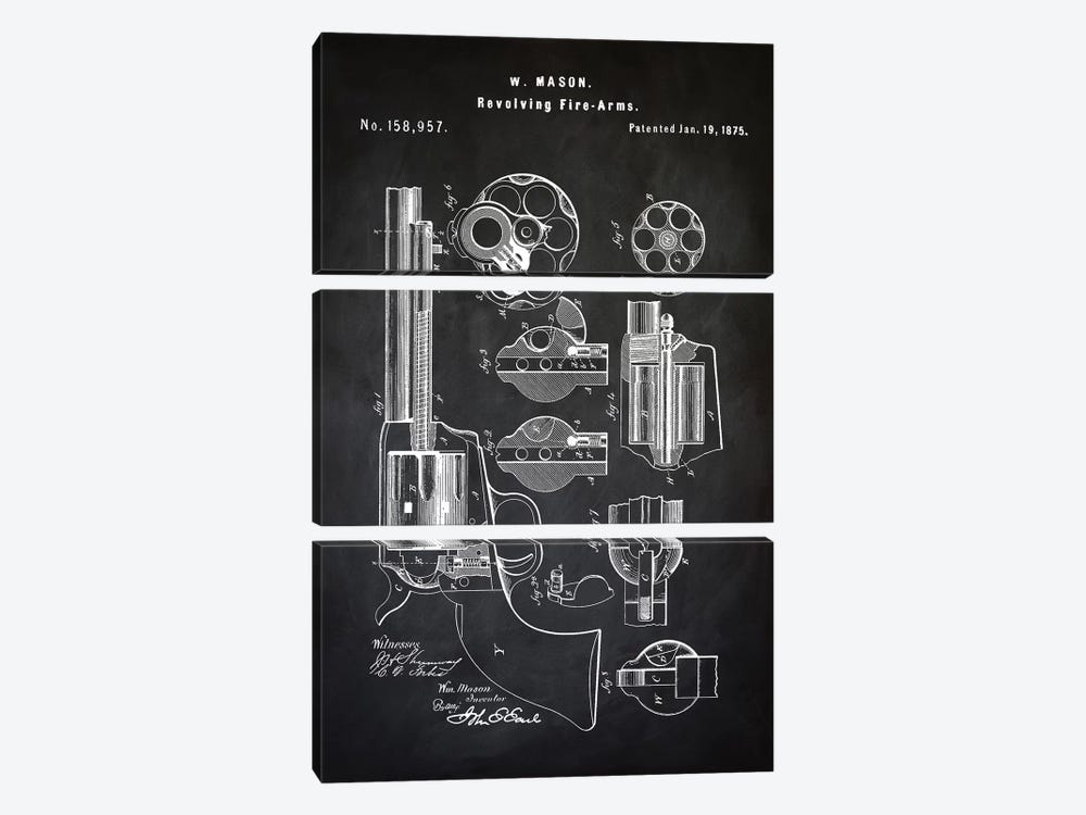 W. Mason Revolver I by PatentPrintStore 3-piece Art Print