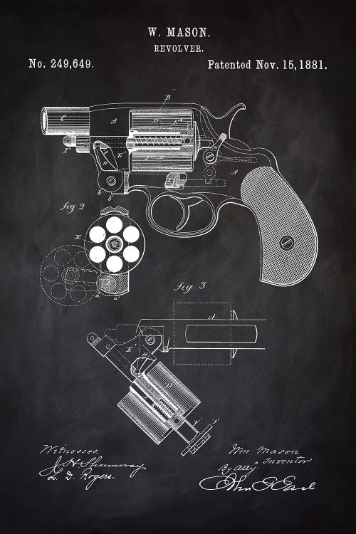 W. Mason Revolver II by PatentPrintStore wall art