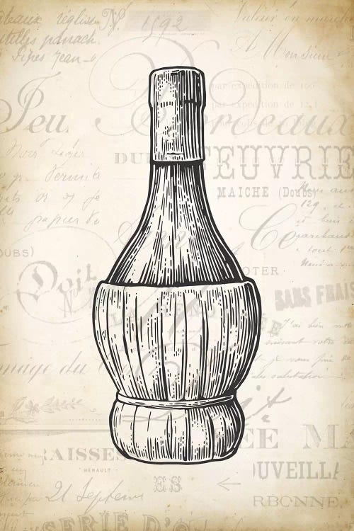 Wine Bottle by PatentPrintStore wall art