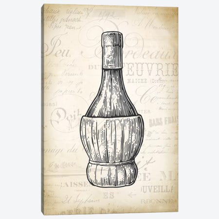 Wine Bottle Canvas Print #PAT145} by PatentPrintStore Canvas Art