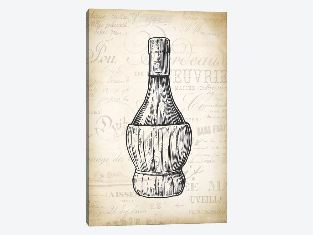 Wine Bottle by PatentPrintStore 1-piece Canvas Wall Art