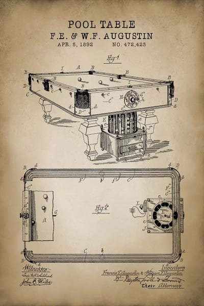 Toy & Game Blueprints: Billiard IV by PatentPrintStore