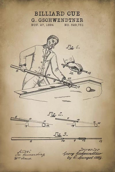 Toy & Game Blueprints: Billiard VI by PatentPrintStore