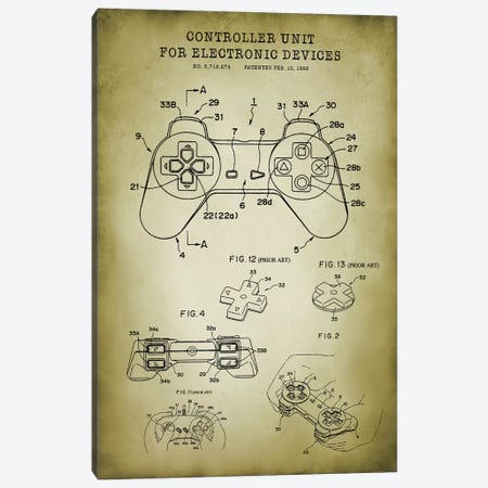 PlayStation Canvas Print #PAT171} by PatentPrintStore Canvas Artwork