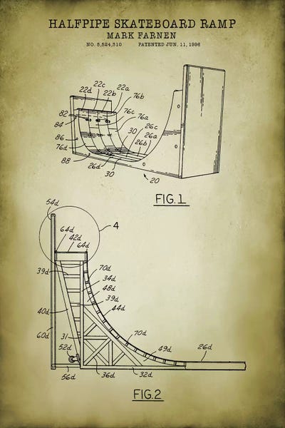 Kids Sports Art: Skateboard Ramp by PatentPrintStore