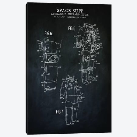 Spacesuit II Canvas Print #PAT181} by PatentPrintStore Art Print