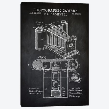Brownell Camera, Black Canvas Print #PAT19} by PatentPrintStore Art Print