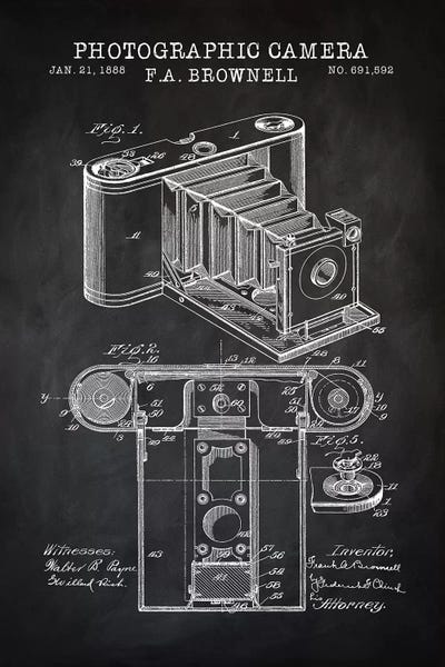 PatentPrintStore: Brownell Camera, Black by PatentPrintStore