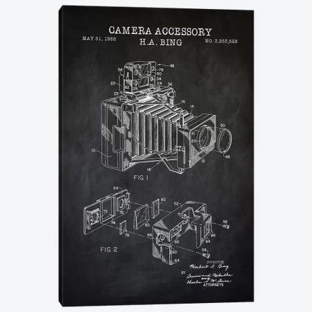Camera Accessory, Black Canvas Print #PAT21} by PatentPrintStore Canvas Wall Art