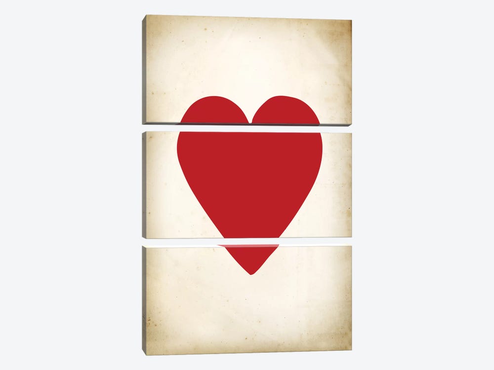 Card III: Heart by PatentPrintStore 3-piece Canvas Art Print