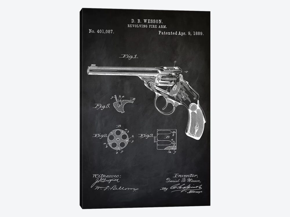 D.B. Wesson Revolver I by PatentPrintStore 1-piece Art Print