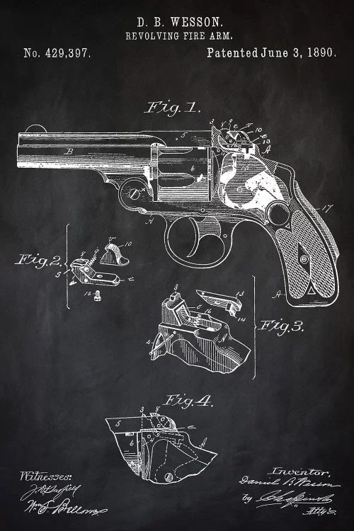 D.B. Wesson Revolver II by PatentPrintStore wall art