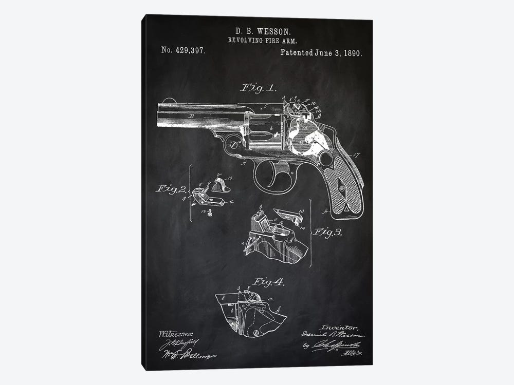 D.B. Wesson Revolver II by PatentPrintStore 1-piece Art Print