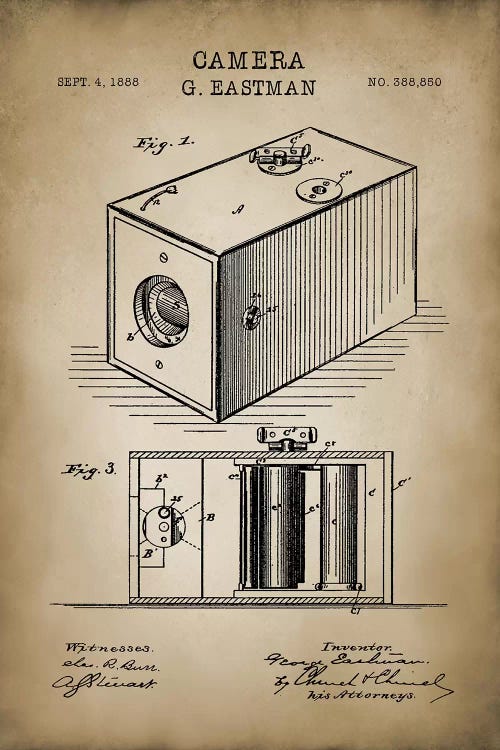 Eastman Camera, Beige by PatentPrintStore wall art