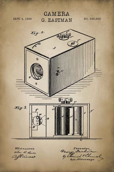 PatentPrintStore: Eastman Camera, Beige by PatentPrintStore