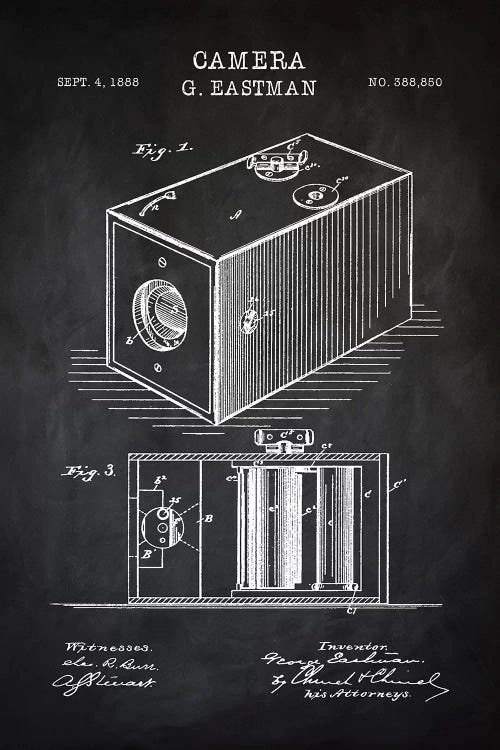 Eastman Camera, Black by PatentPrintStore wall art