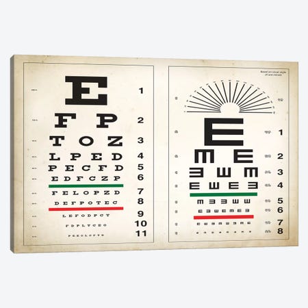 Eye Chart Canvas Print #PAT37} by PatentPrintStore Canvas Wall Art