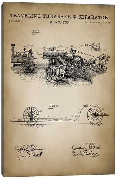 Farm I Canvas Art Print - Engineering & Machinery Blueprints
