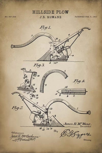 Farm IV by PatentPrintStore metal wall art