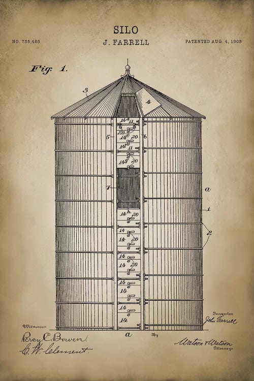 Farm V by PatentPrintStore wall art