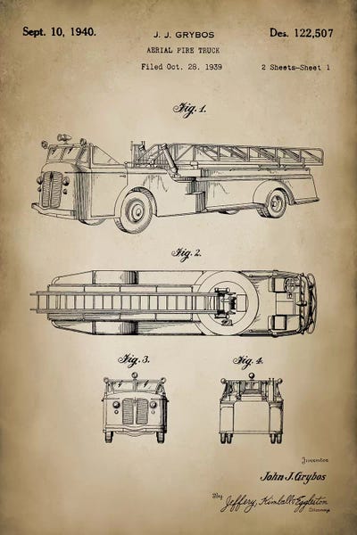 Firefight I by PatentPrintStore framed wall art
