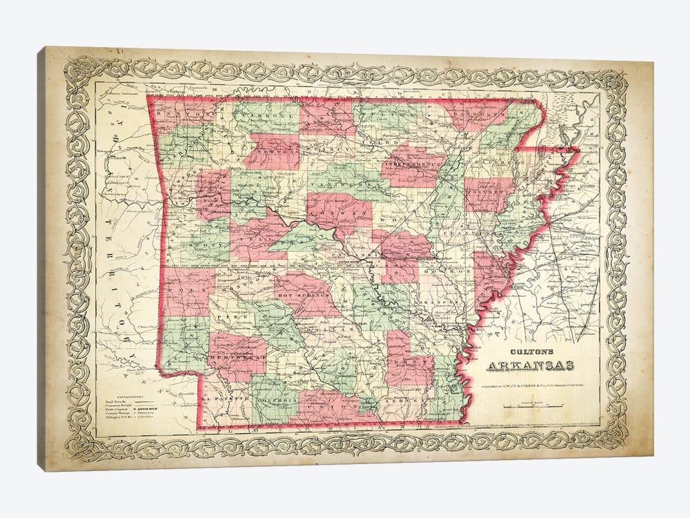 Arkansas by PatentPrintStore 1-piece Canvas Artwork