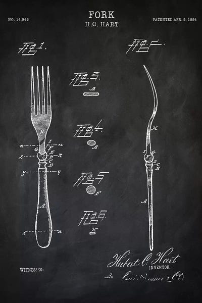 Food & Drink Blueprints: Fork by PatentPrintStore