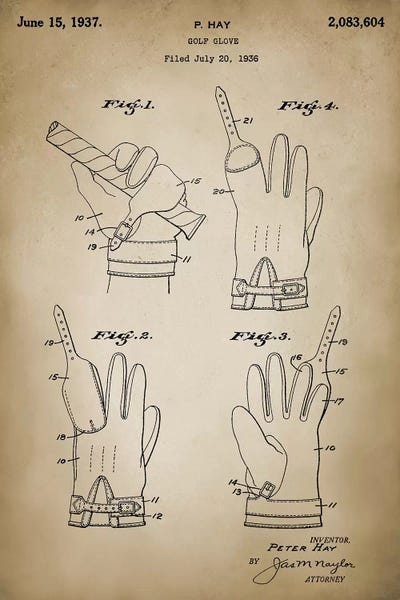 Golf: Golf Glove by PatentPrintStore