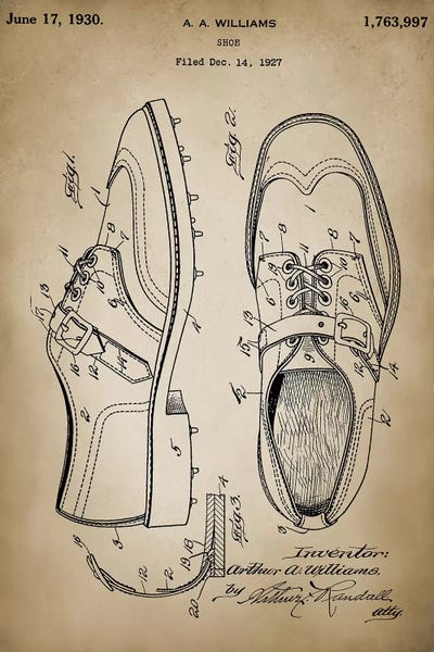 Golf: Golf Shoes by PatentPrintStore