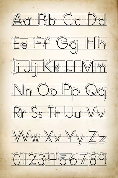 Alphabet: Handwriting II by PatentPrintStore
