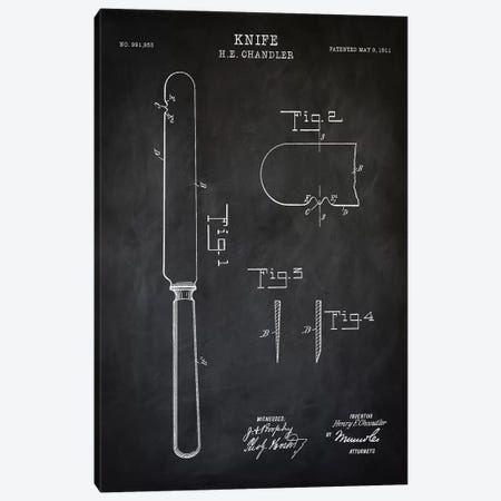 Knife Canvas Print #PAT81} by PatentPrintStore Canvas Artwork