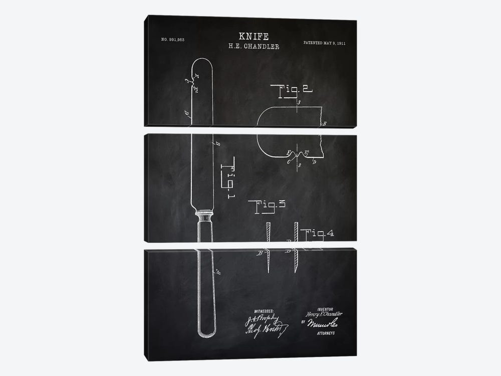 Knife by PatentPrintStore 3-piece Art Print