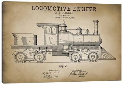Locomotive Engine, 1891 Canvas Art Print - Tan Art