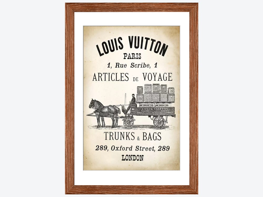 Matted Vintage Art Deco Louis Vuitton Trunk Print