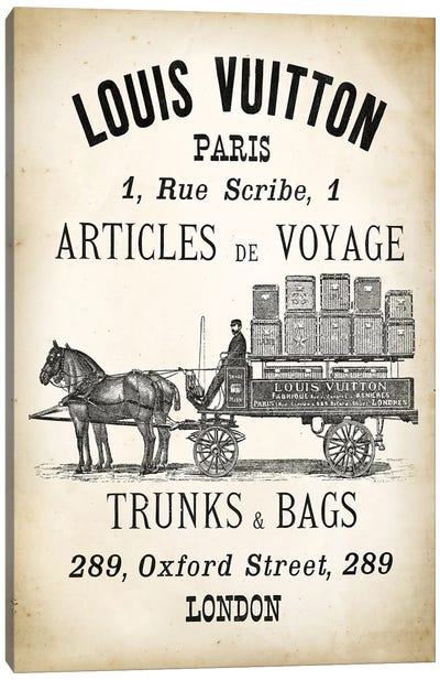 LV  Trunks & Bags Canvas Art Print - Historical Fashion Art