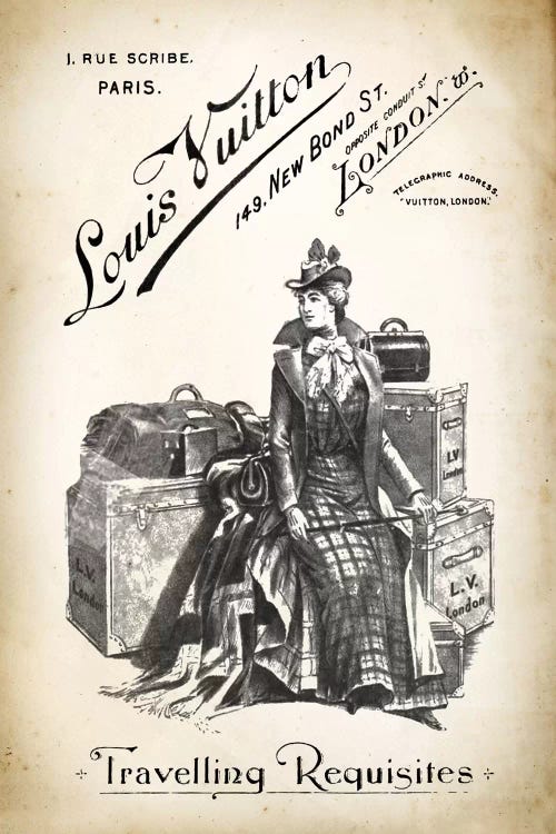 Louis Vuitton Bags and Suitcases Original Vintage Poster 1927 