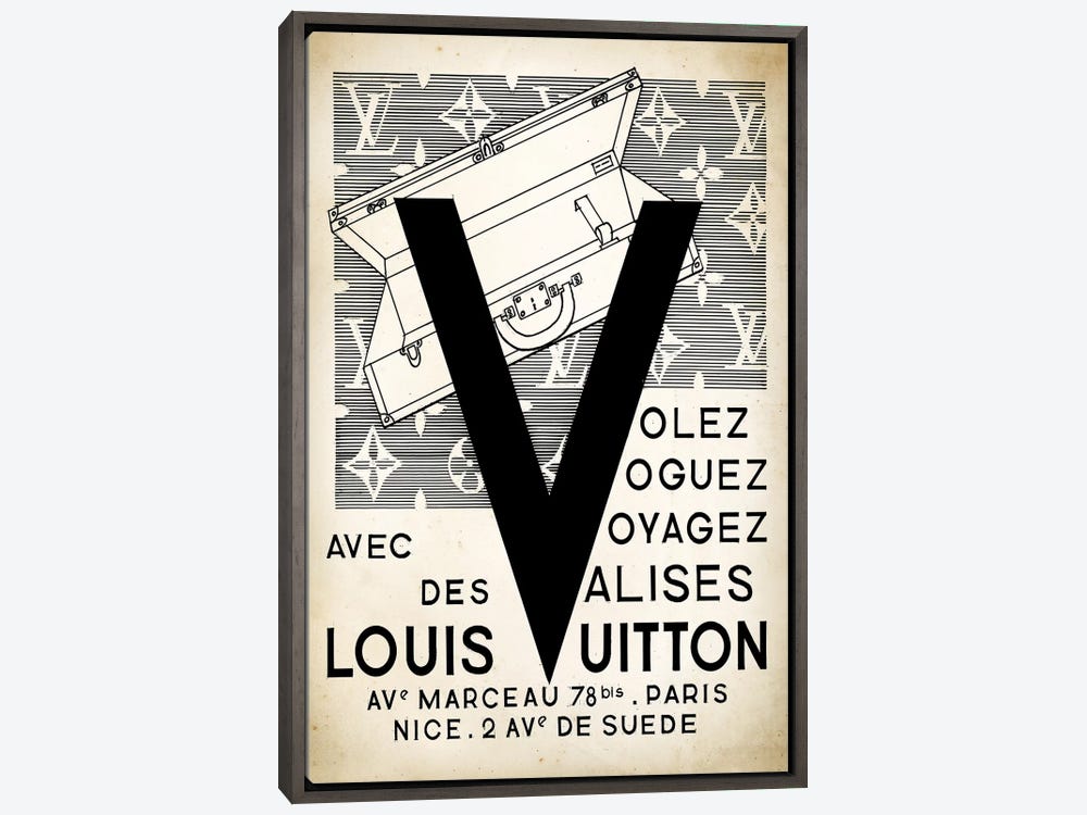 iCanvas Vintage Woodgrain Louis Vuitton Sign 4 Art by 5by5collective Canvas Art Wall Decor