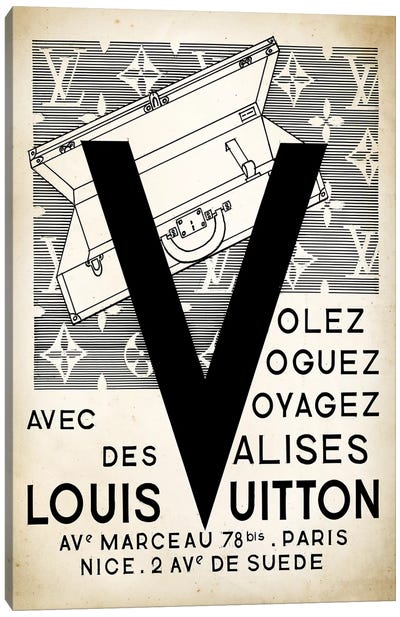 LV Valise Canvas Art Print - Vintage Posters