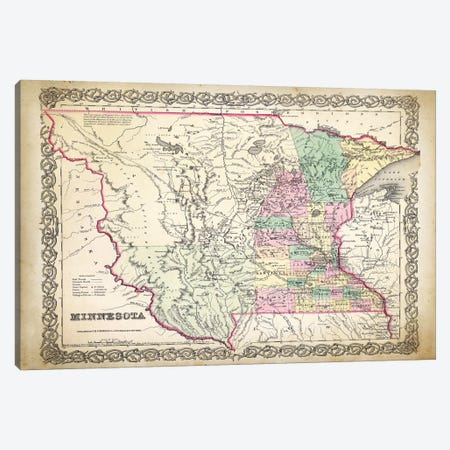 Minnesota Map Canvas Print #PAT91} by PatentPrintStore Canvas Art Print