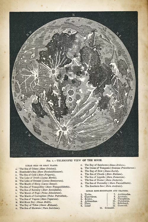 Moon Map by PatentPrintStore wall art