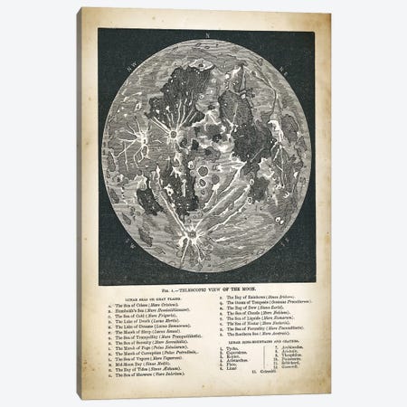 Moon Map Canvas Print #PAT92} by PatentPrintStore Canvas Art Print