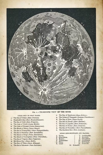 Kids Educational Art: Moon Map by PatentPrintStore