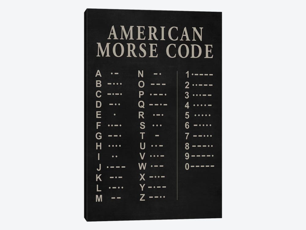 Morse Code by PatentPrintStore 1-piece Canvas Print